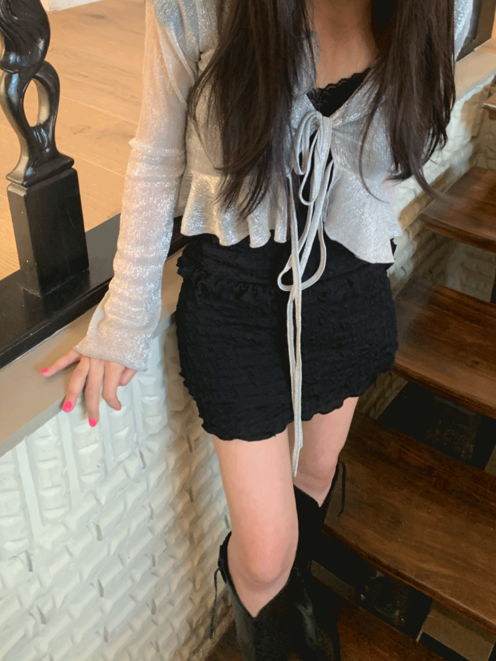 [Skirt] Gem frill mini skirt / 2 colors
