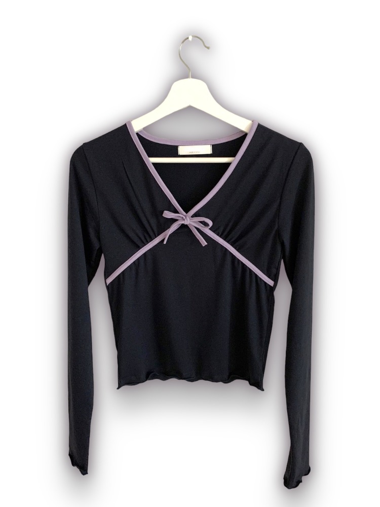 [TOP/BEST!♥] Shelly Ribbon T (2color)