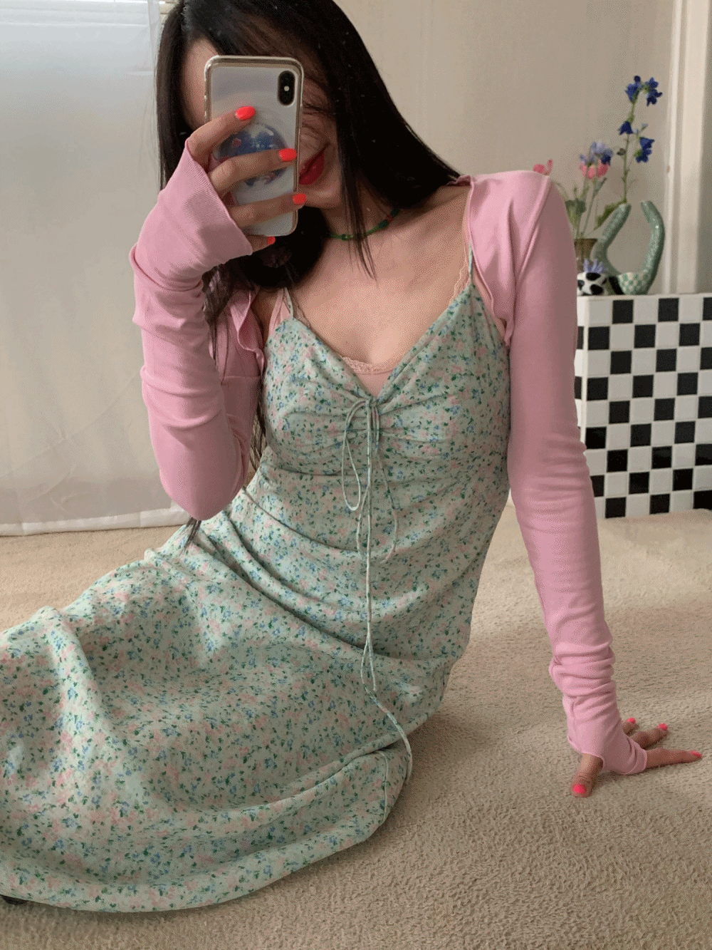 [Dress] Kiko floral halter bustier dress / 2 colors