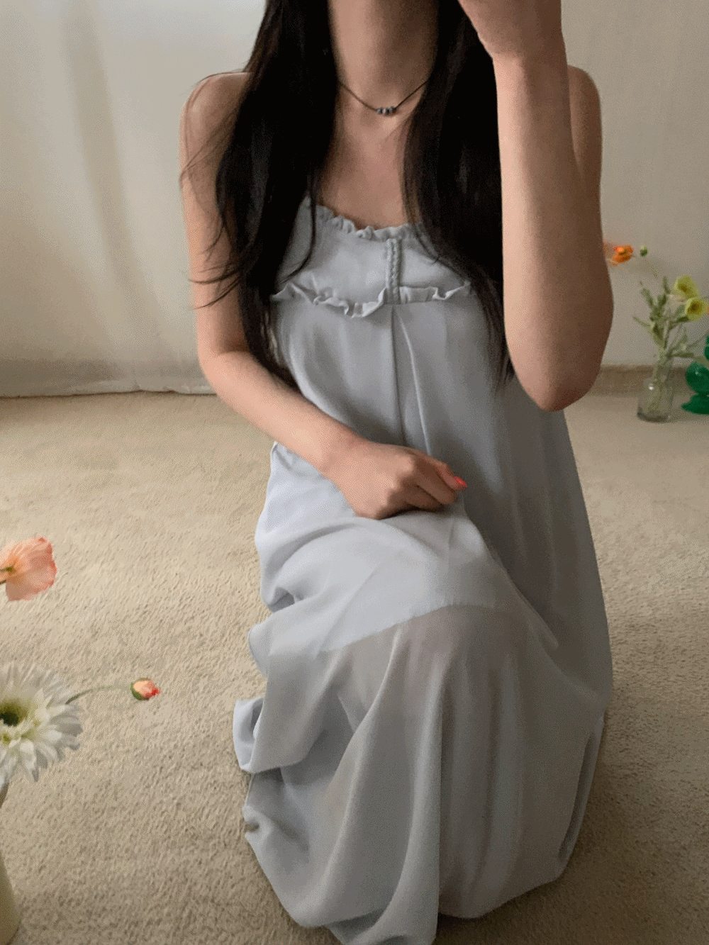 (재입고!) [Dress] Selina Chiffon Bustier Dress / 2 colors