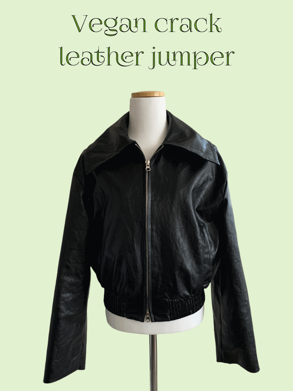 (재입고!) [Outer] Crack leather jumper / one color